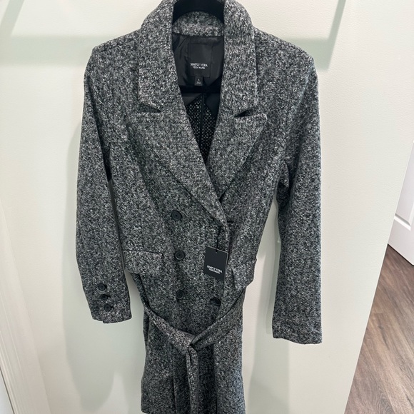 NEW Vera Wang Double Breasted Wool Coat Small New - Picture 3 of 8